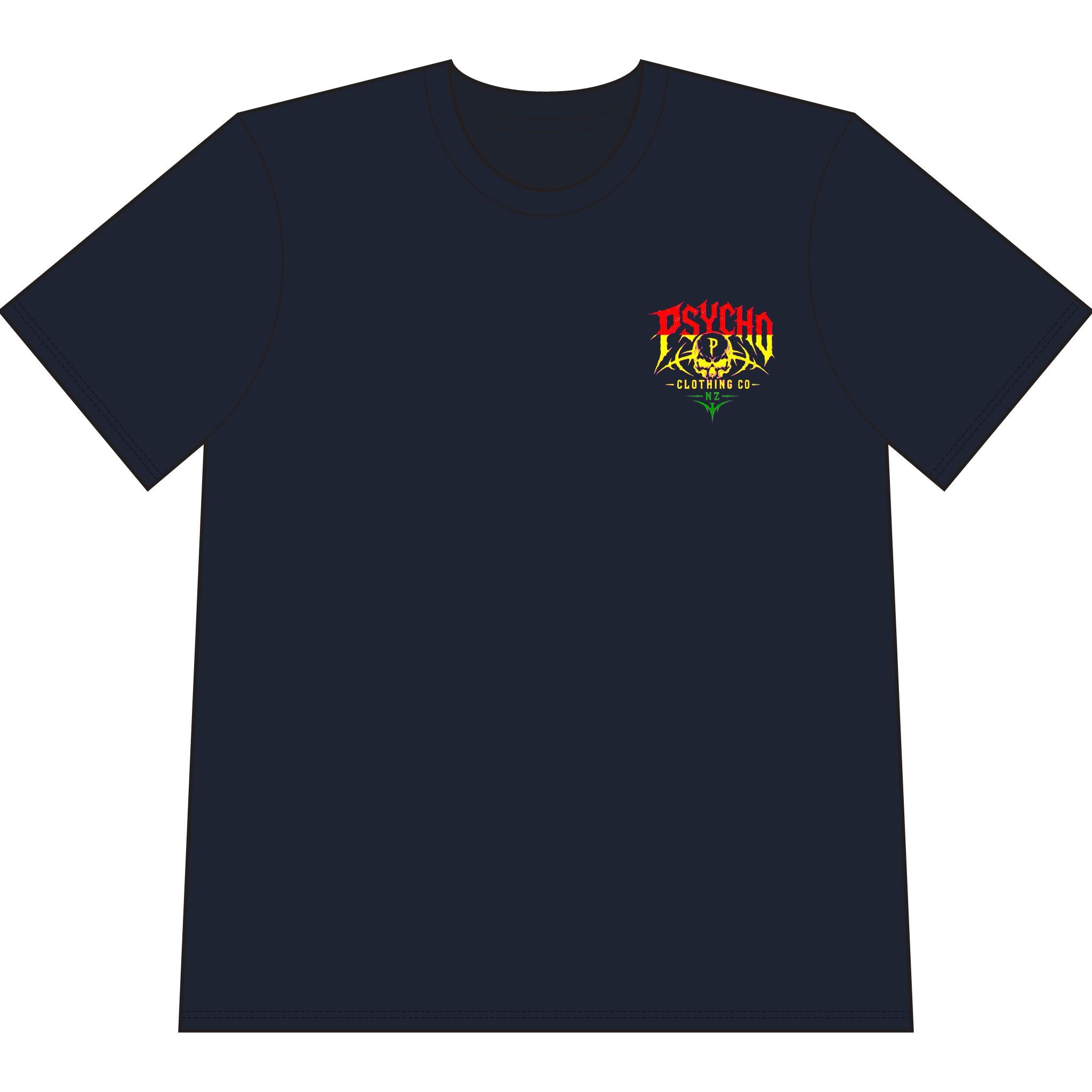 Psycho Skull Graphic T-Shirt — Heavyweight Garment-Dyed Streetwear