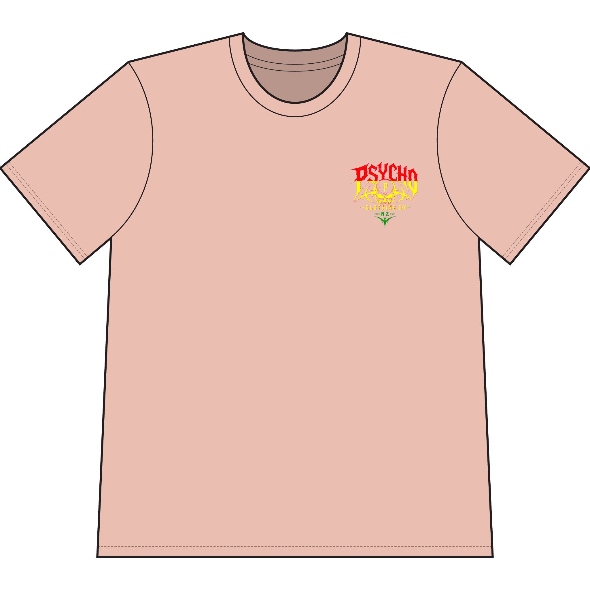 Psycho Skull Graphic T-Shirt — Heavyweight Garment-Dyed Streetwear