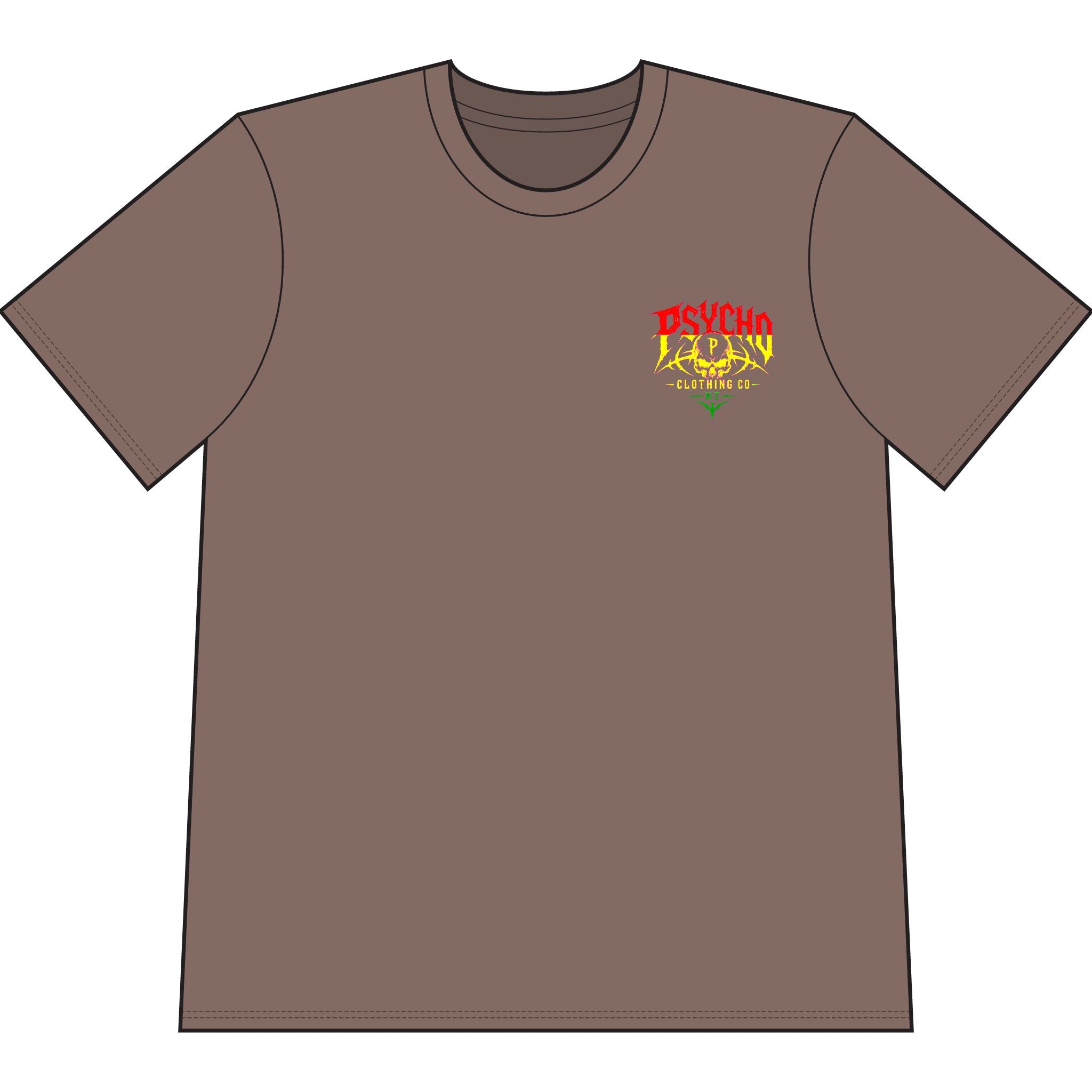 Psycho Skull Graphic T-Shirt — Heavyweight Garment-Dyed Streetwear