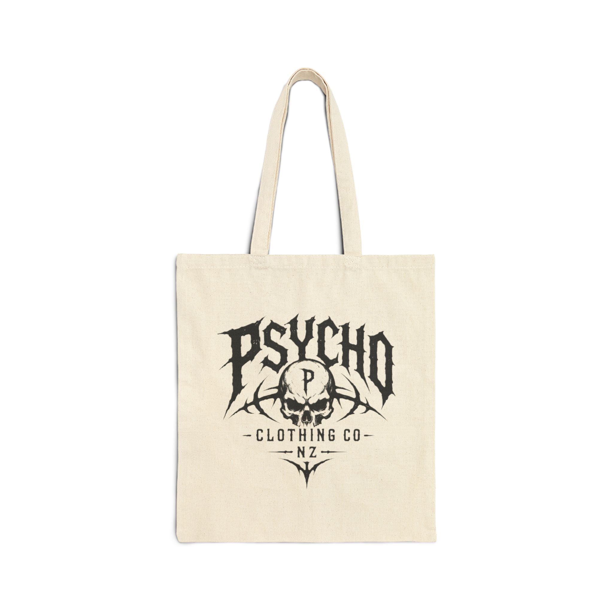 Psycho Clothing Co. Logo Tote Bag — Canvas Cotton Market Tote