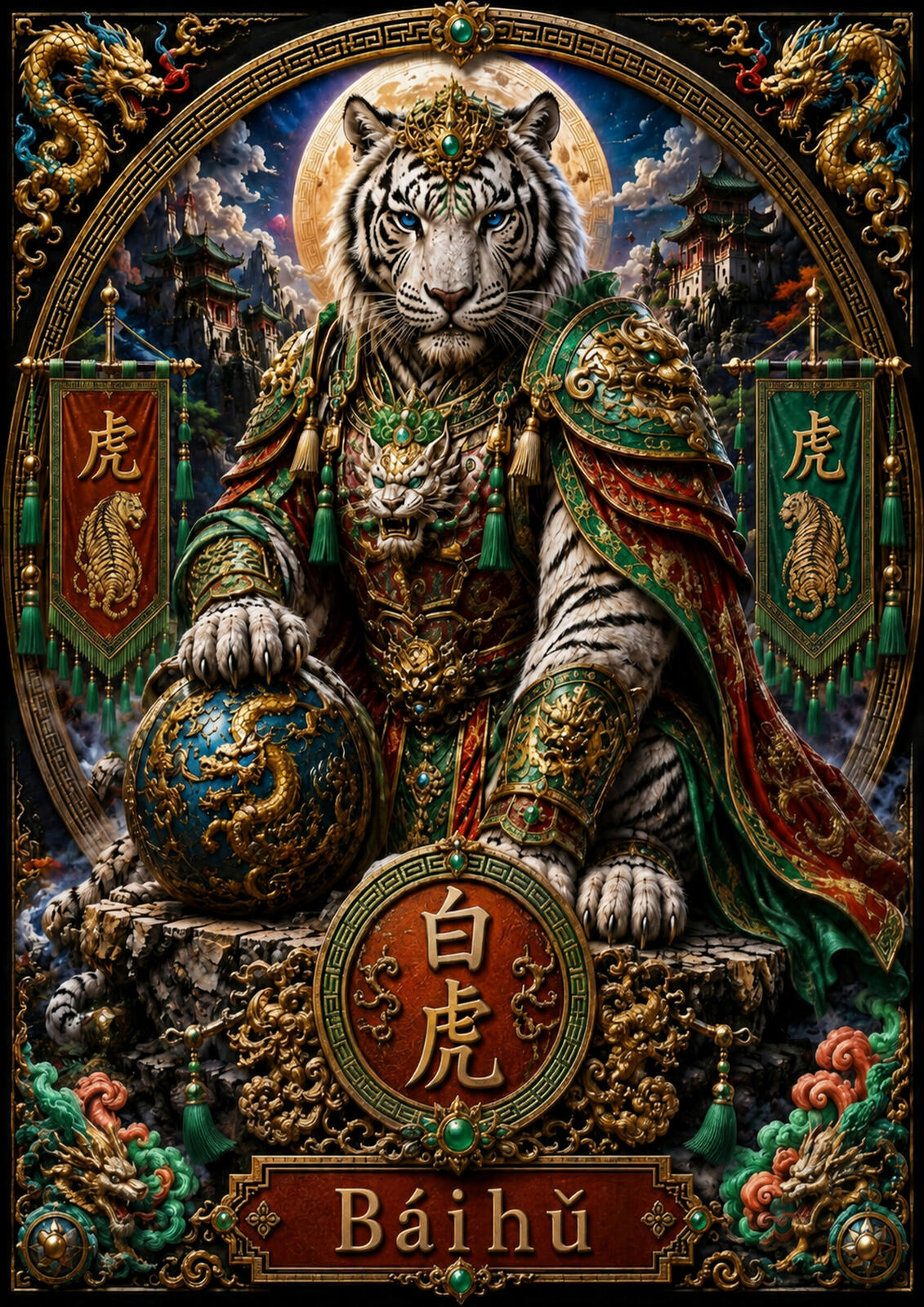 Chinese Zodiac & Imperial Guardian Art T-Shirt – Choose Your Design