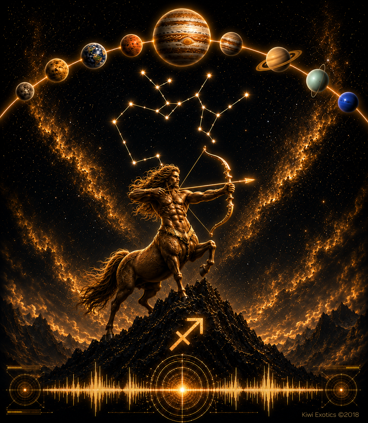 Zodiac Celestial Astrology Astronomy Poster Sagittarius