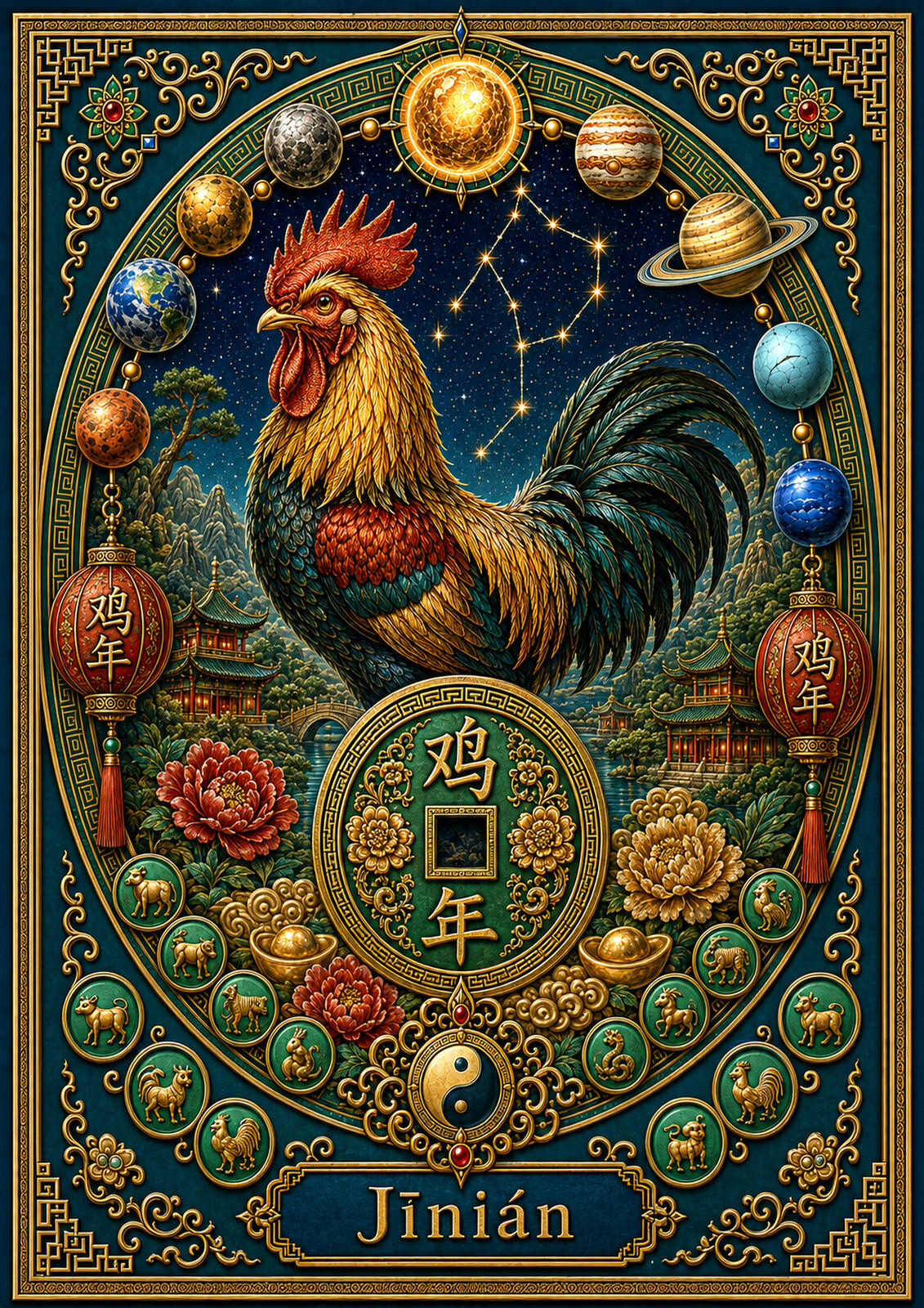 Chinese Zodiac & Imperial Guardian Art T-Shirt – Choose Your Design