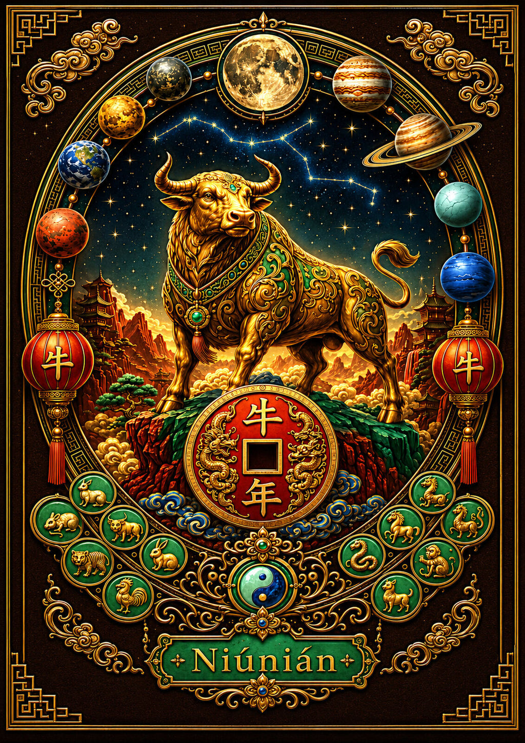Chinese Zodiac & Imperial Guardian Art T-Shirt – Choose Your Design