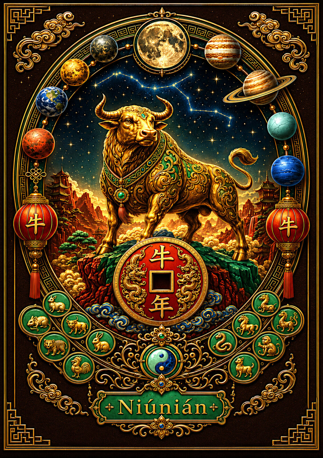 Chinese Zodiac & Imperial Guardian Art T-Shirt – Choose Your Design