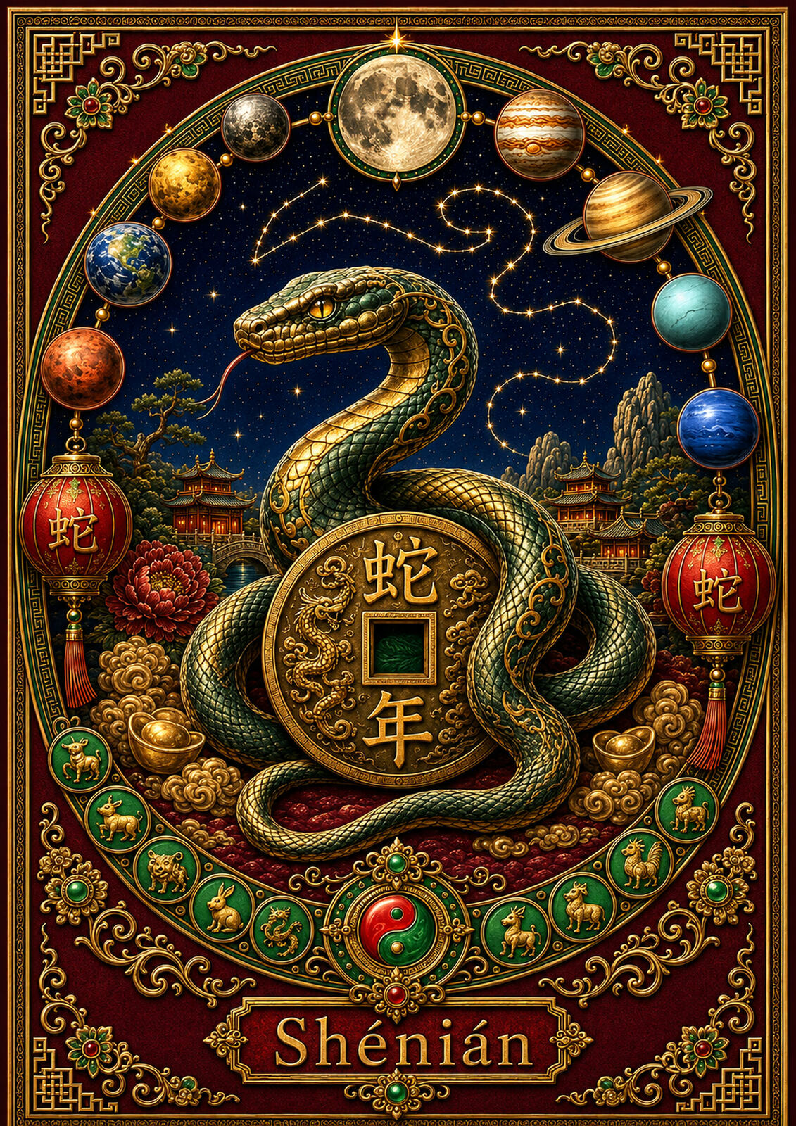 Chinese Zodiac & Imperial Guardian Art Print — Choose Your Design