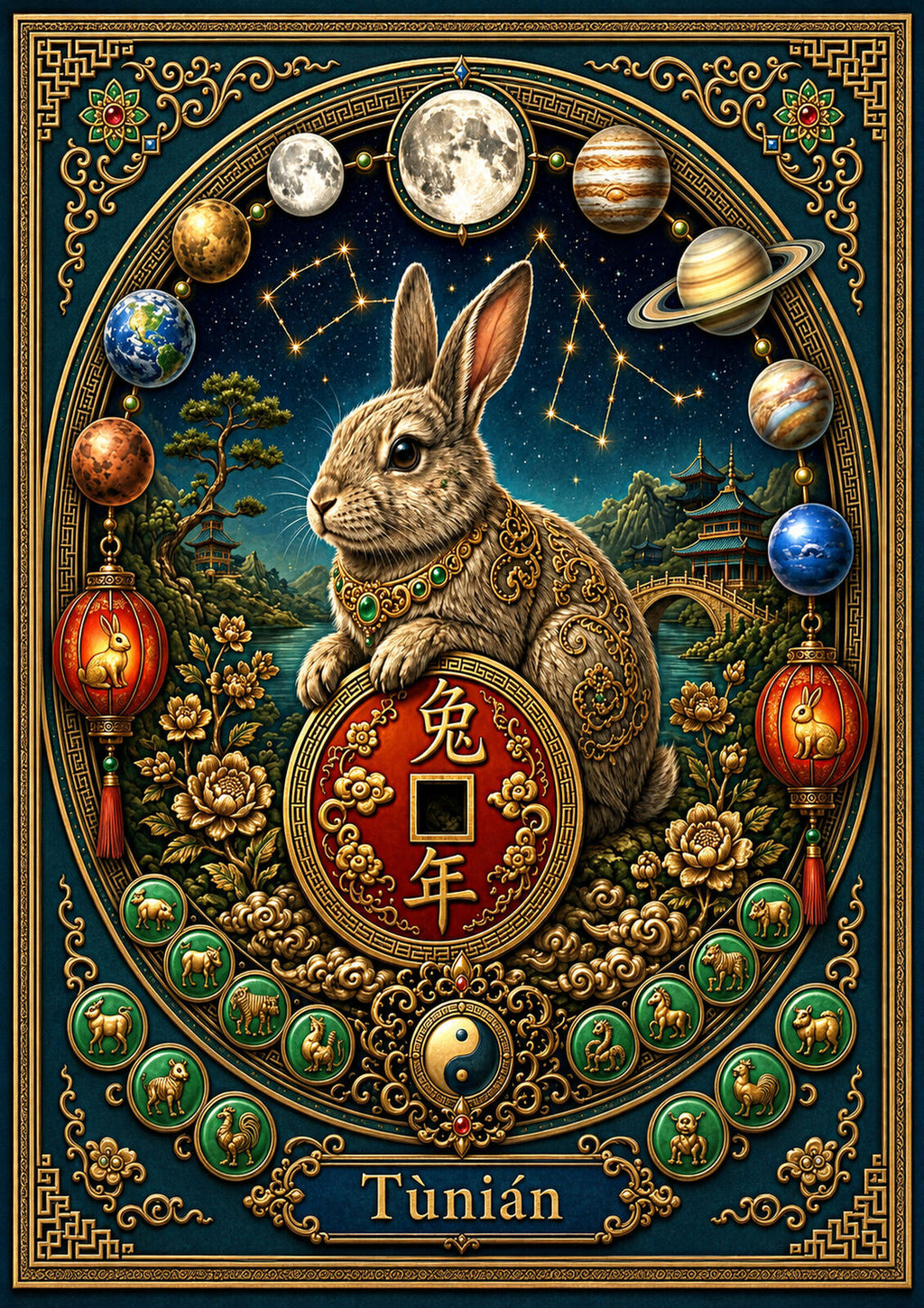 Chinese Zodiac & Imperial Guardian Art T-Shirt – Choose Your Design