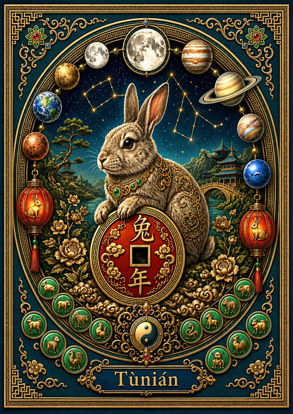 Chinese Zodiac & Imperial Guardian Art T-Shirt – Choose Your Design