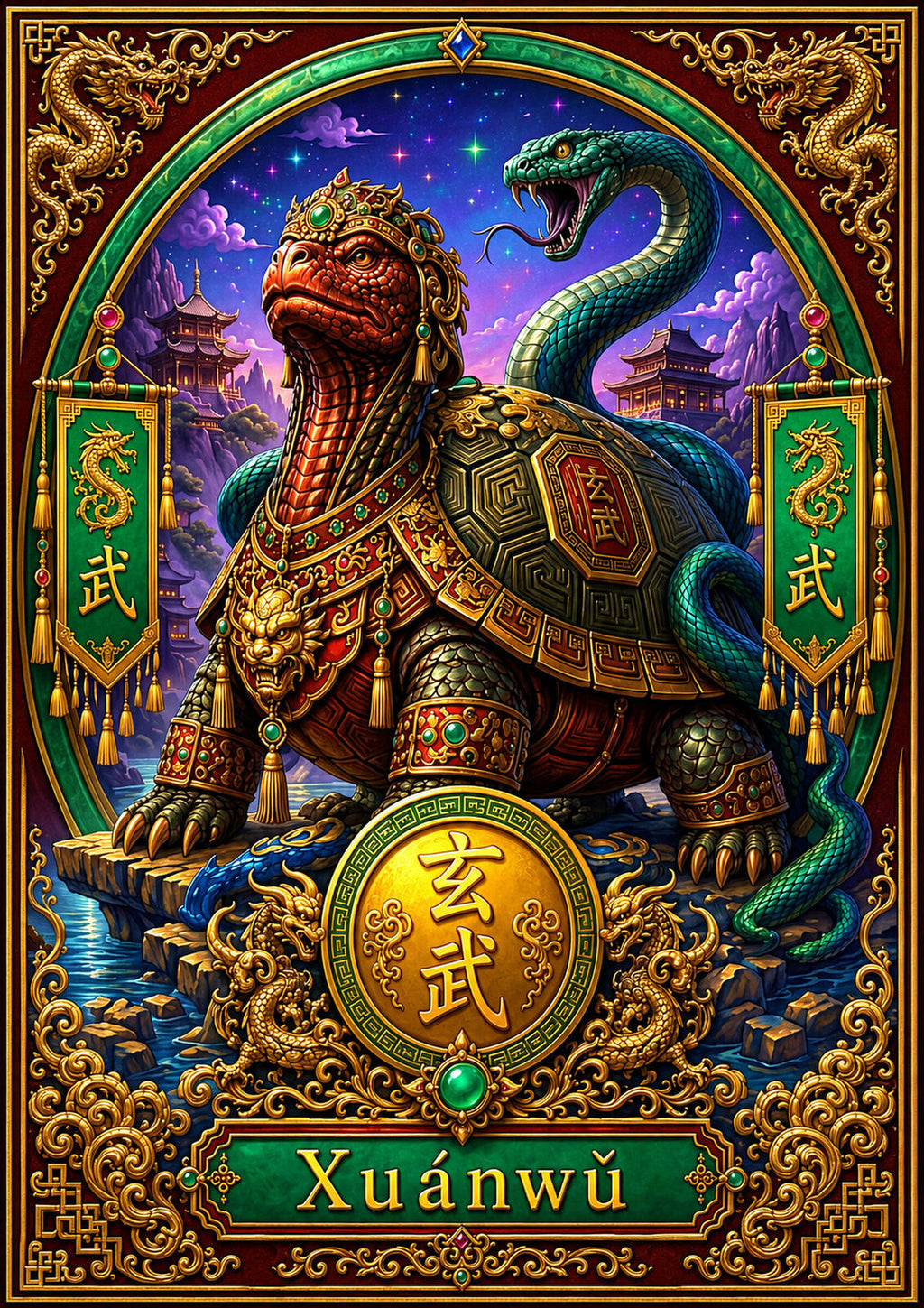 Chinese Zodiac & Imperial Guardian Art Print — Choose Your Design