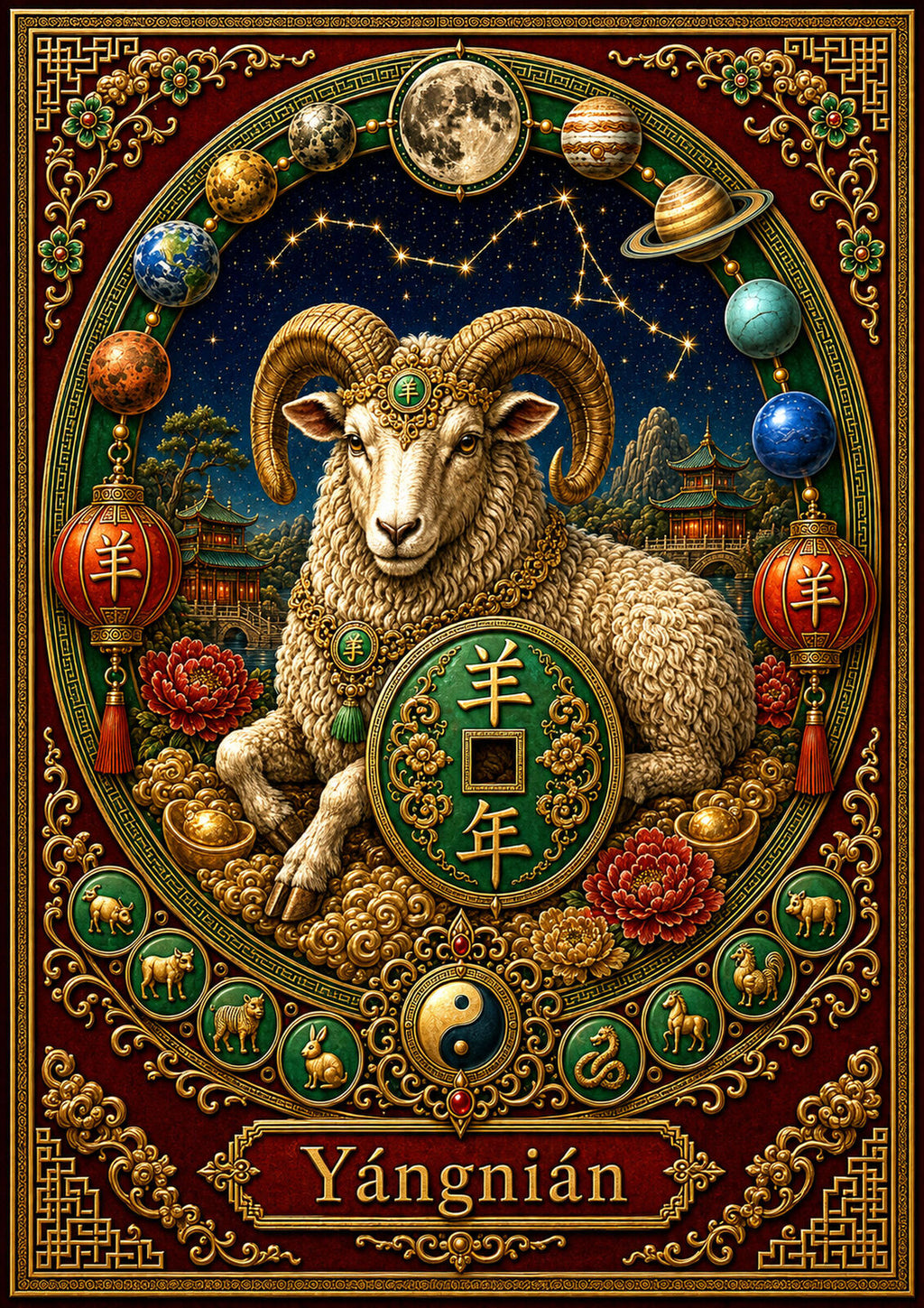 Chinese Zodiac & Imperial Guardian Art T-Shirt – Choose Your Design