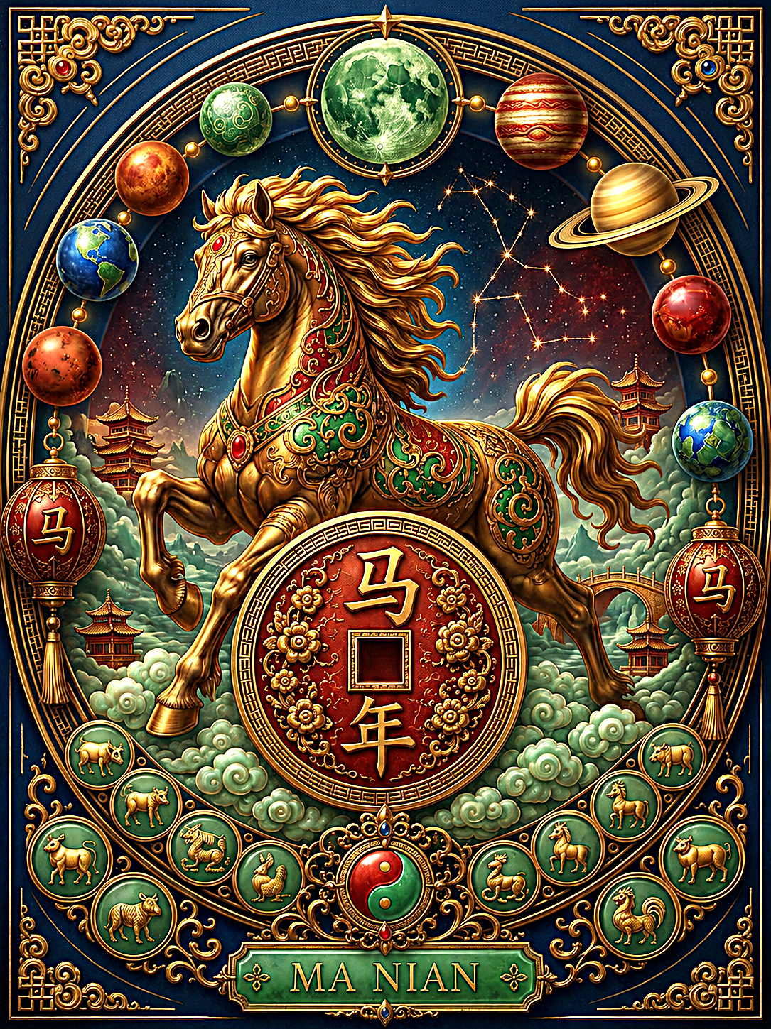 Chinese Zodiac & Imperial Guardian Art Print — Choose Your Design