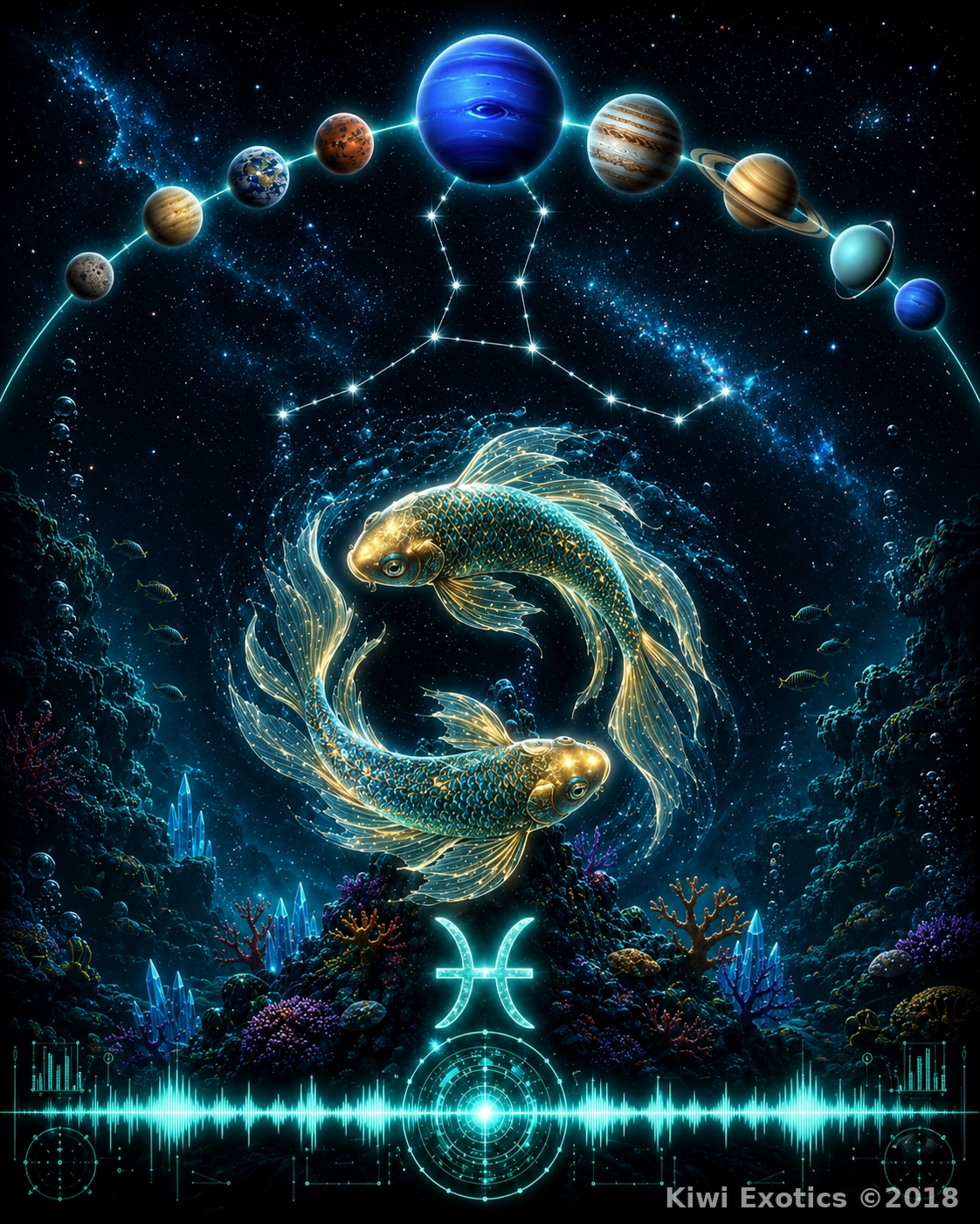 Zodiac Celestial Astrology Astronomy Poster Pisces